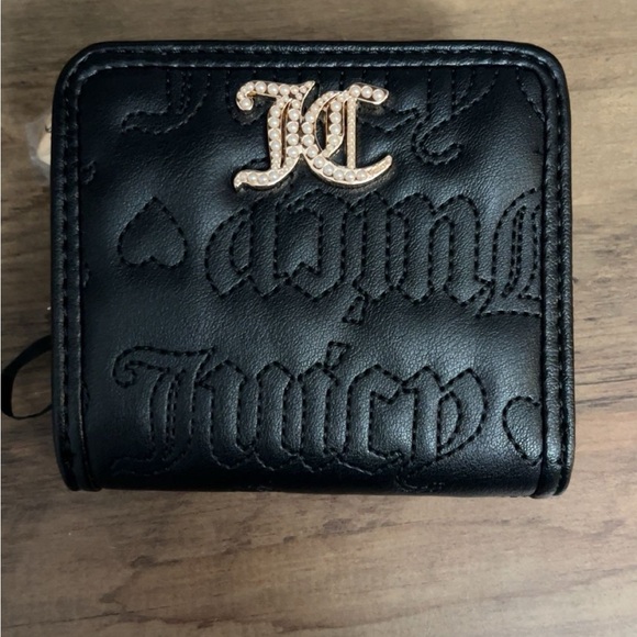 Juicy Couture Handbags - Juicy Couture Black and White Heart Charm Wallet